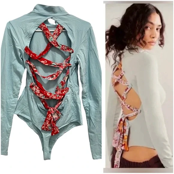 NWOT Free People Straps In Back Bodysuit - Picture 1 of 3